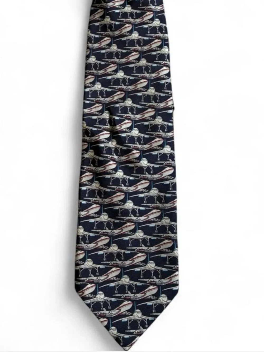 Vintage Silk Tie Airplane Print Made in Italy